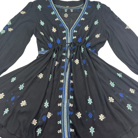 Free People Stargazer Embroidered Gauzy Lightweight Mini Dress Women's Size M - Picture 2 of 8